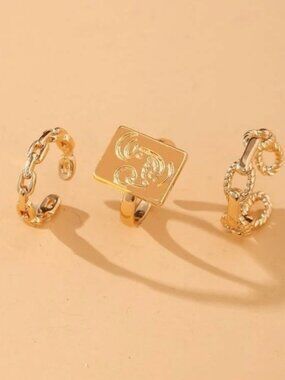 GOLD 3pc Chain Ring Set